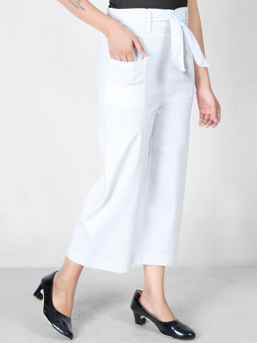 white color women premium bottom wear collection is best in class in terms of comfort  and soft culottes pant UNDER 399