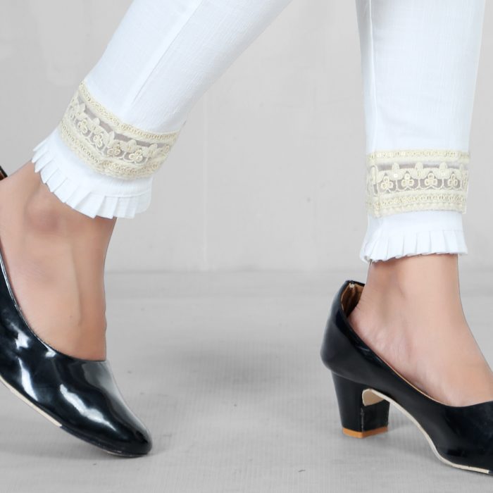 white color women premium bottom wear collection is best in class in terms of comfort  and soft jalar lace pant UNDER 399