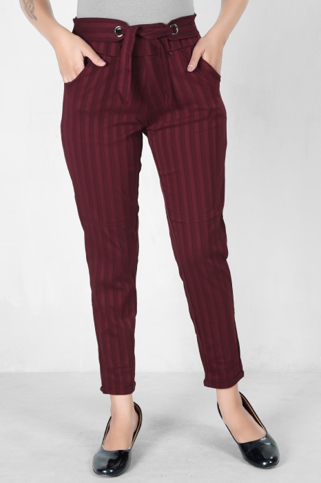  women premium bottom wear maroon color collection is best in class in terms of comfort  and soft lining pant UNDER 399
