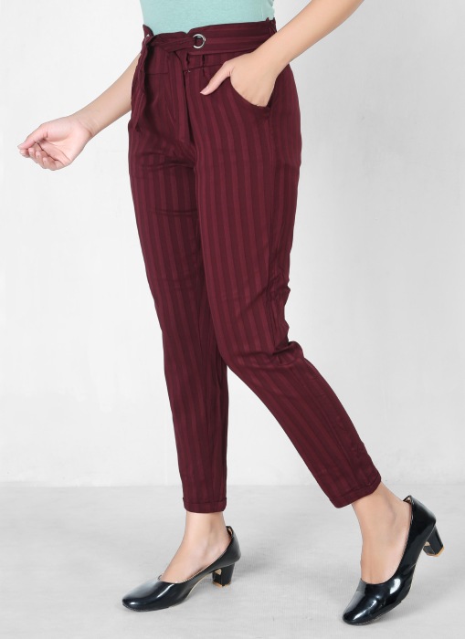  women premium bottom wear maroon color collection is best in class in terms of comfort  and soft lining pant UNDER 399