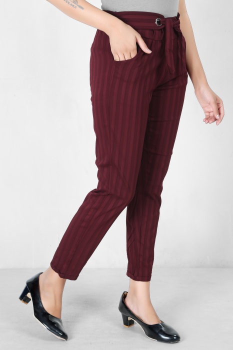  women premium bottom wear maroon color collection is best in class in terms of comfort  and soft lining pant UNDER 399