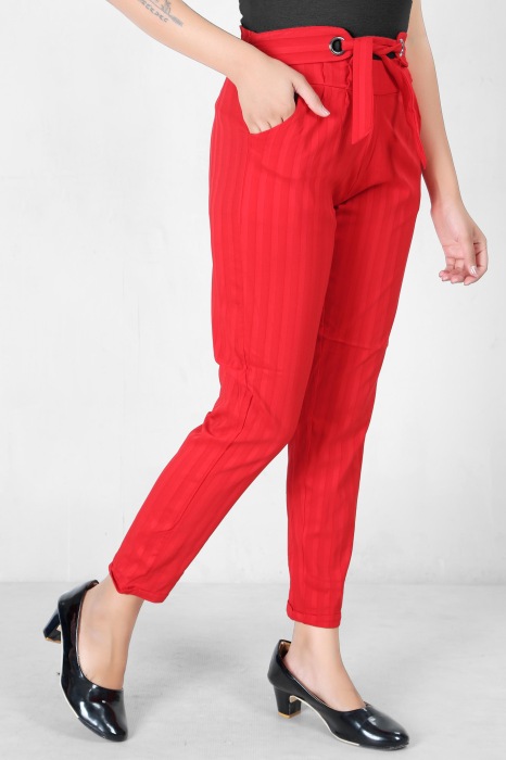  women premium bottom wear red color collection is best in class in terms of comfort  and soft lining pant UNDER 399
