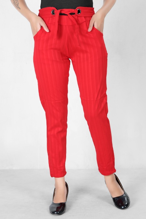  women premium bottom wear red color collection is best in class in terms of comfort  and soft lining pant UNDER 399