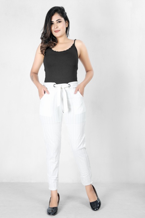  women premium bottom wear white color collection is best in class in terms of comfort  and soft lining pant UNDER 399
