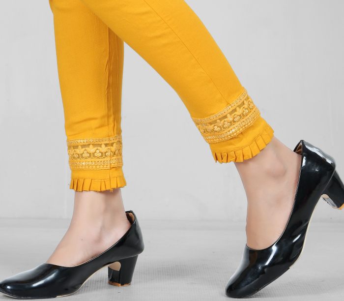 yellow color women premium bottom wear collection is best in class in terms of comfort  and soft jalar lace pant UNDER 399